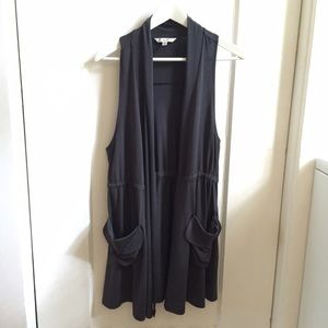 Dark grey Long sweater vest