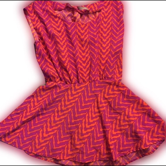 Orange w/purple blouse.