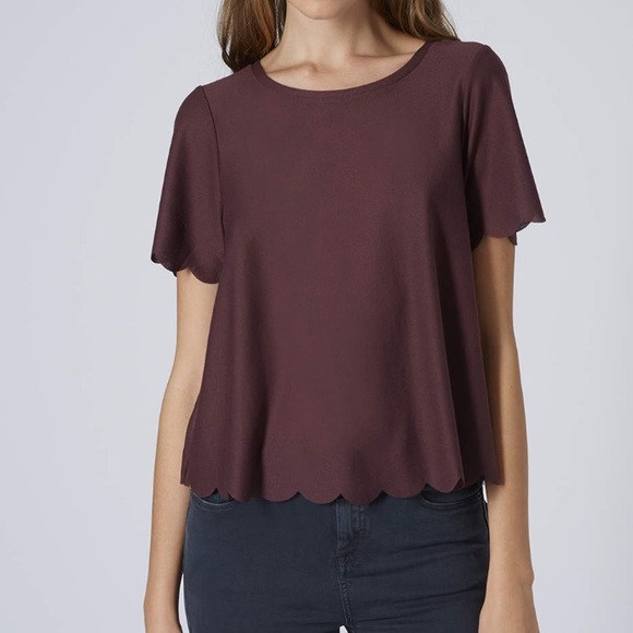 Topshop Scallop Frill Top
