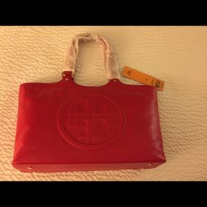 Tory Burch red leather handbag