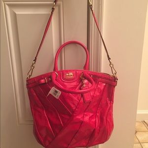 NWT Coach Madison red patent handbag.