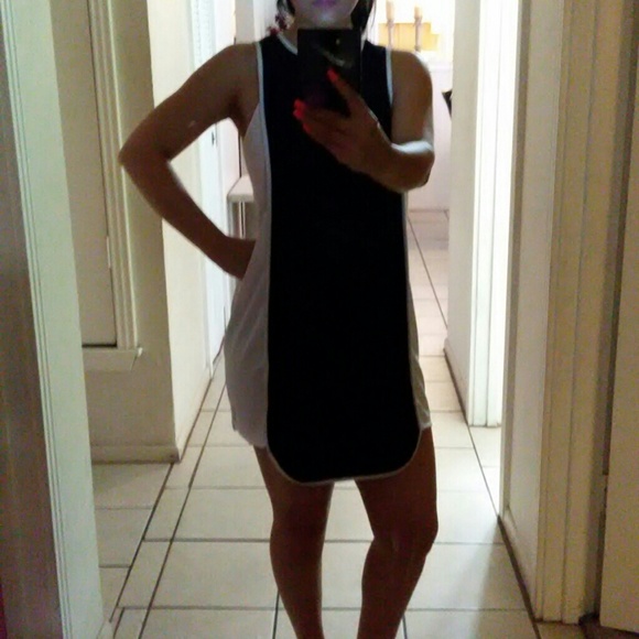 White and black dress