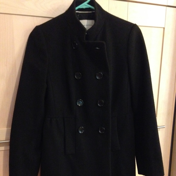 Banana Republic Black Wool Lined pea coat