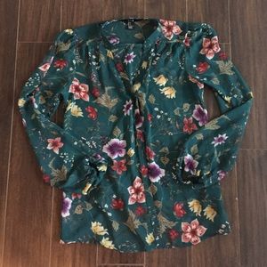 Forever 21 floral button down shirt