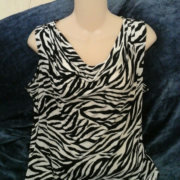 Womens L calvin klein sleeveless animal print top