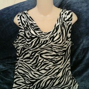 Womens L calvin klein sleeveless animal print top