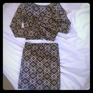 AZTEC mini skirt and shirt set