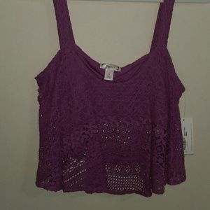 Purple crochet crop top