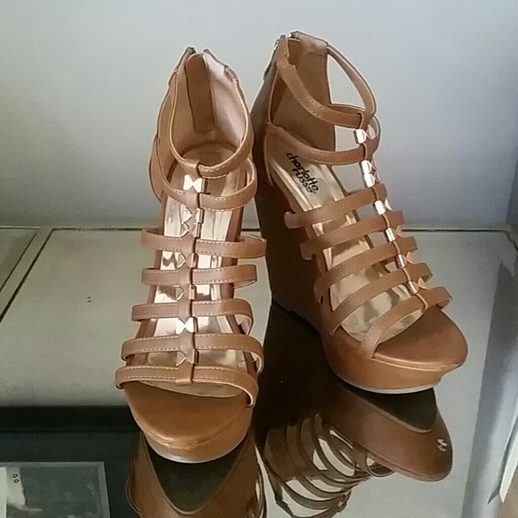 Charlotte Russe Shoes - *SOLD* Cognac wedges