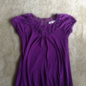 Purple tunic with crochet back