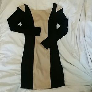 Black dress with nude pleather