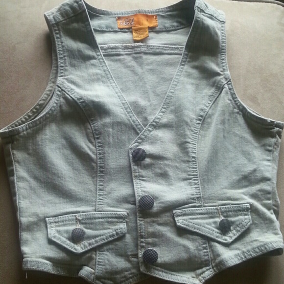 faded denim vest