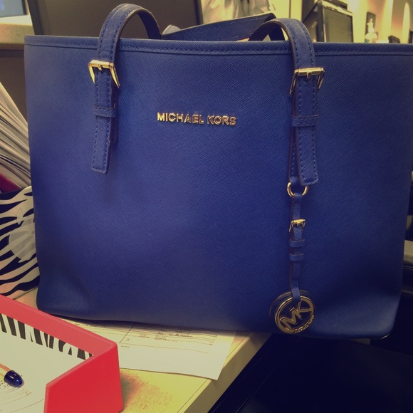 Blue electric Michael kors large tote