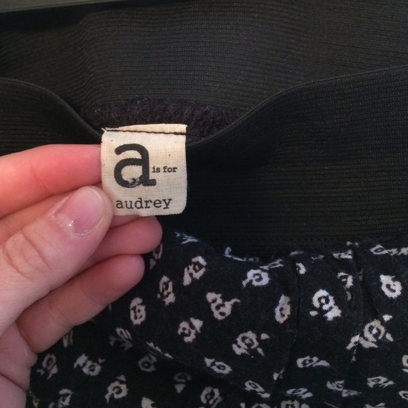 A is for Audrey black floral skirt - Picture 2 of 3