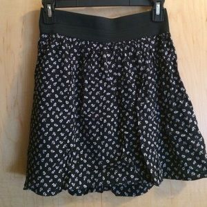 A is for Audrey black floral skirt