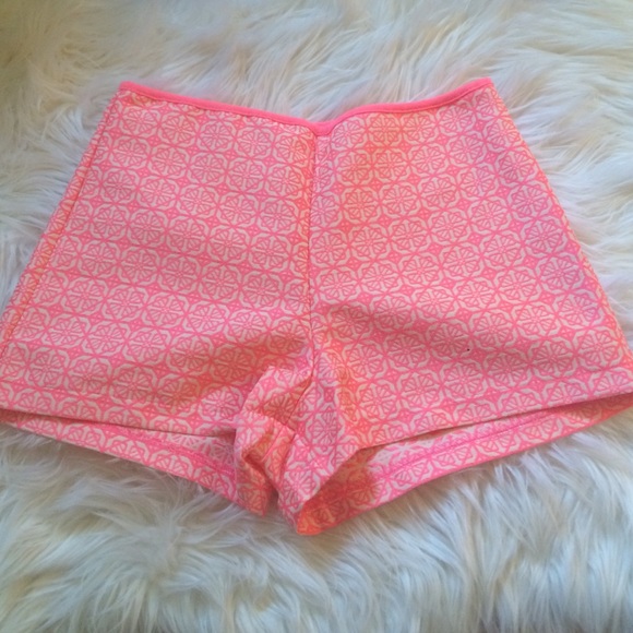 Hot pink printed shorts