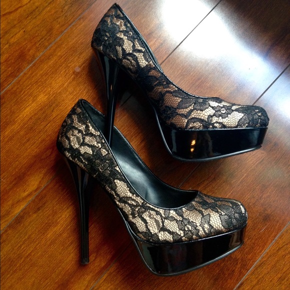 80 off Dollhouse Shoes 🚫 SOLD 🚫Black Lace High Heels from Paige's