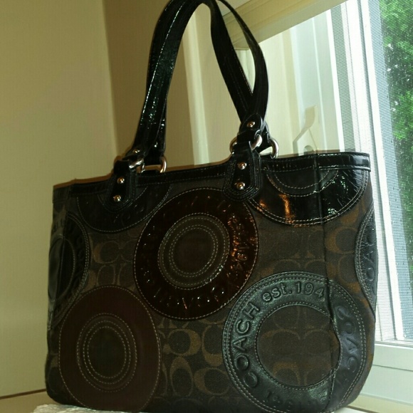 COACH black and brown shoulder bag