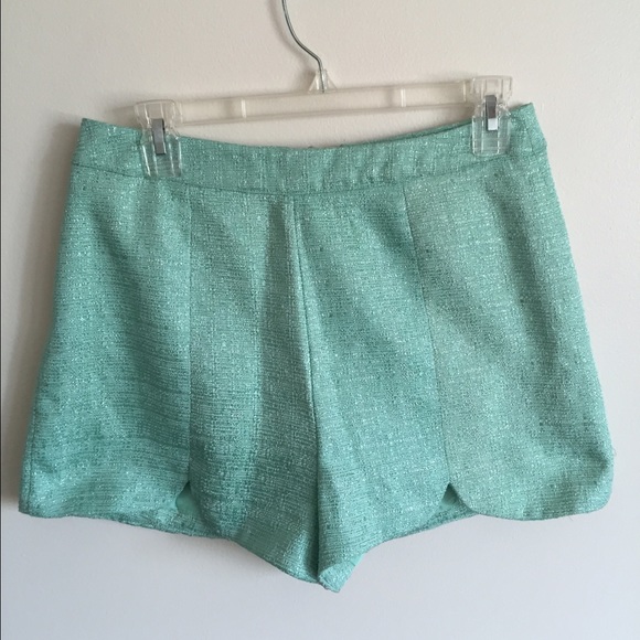 ❌SOLD❌Shiny mint high waisted shorts