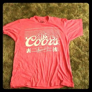 Coors Banquet red faded Large  T-shirt