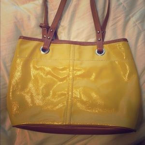 Nine West Yellow Leather Handbag