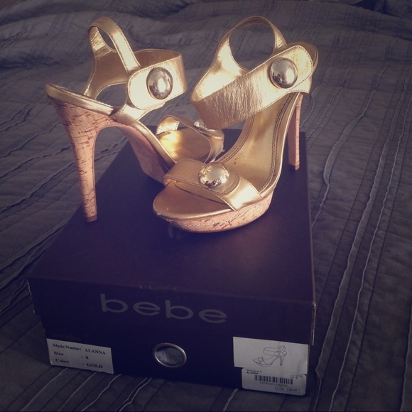 Gold Bebe Stilettos - Picture 1 of 4