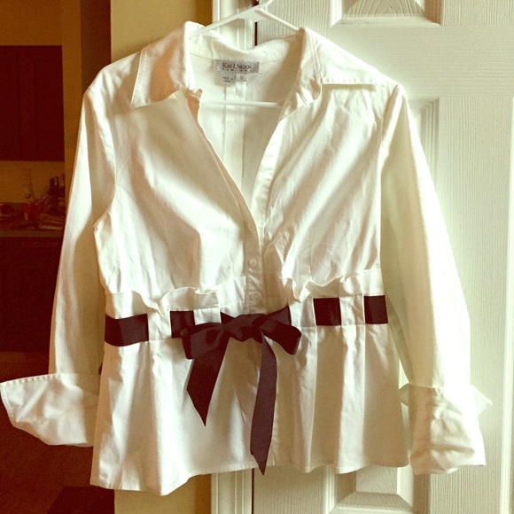 Kay Unger white blouse