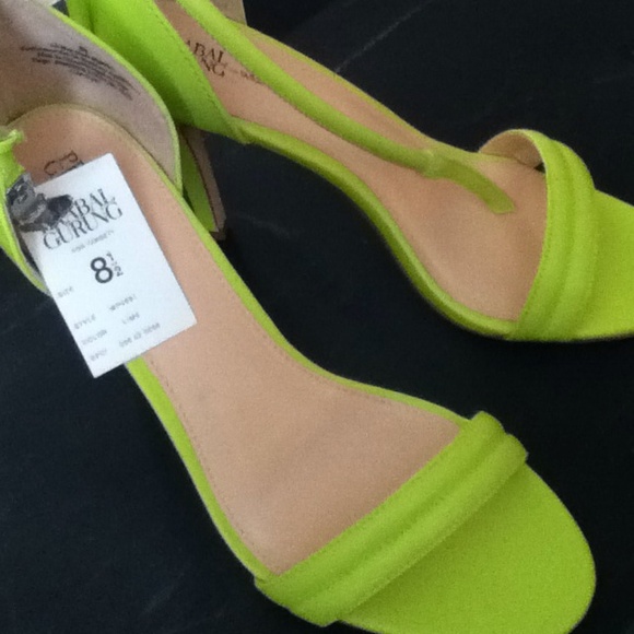 Prabal Gurung neon green strappy heel.