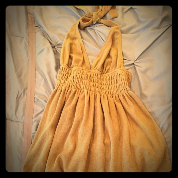 Baby phat green/brown terry cloth swim cover up S