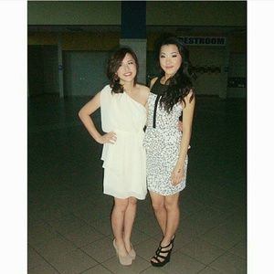 Black and White Peplum Dress