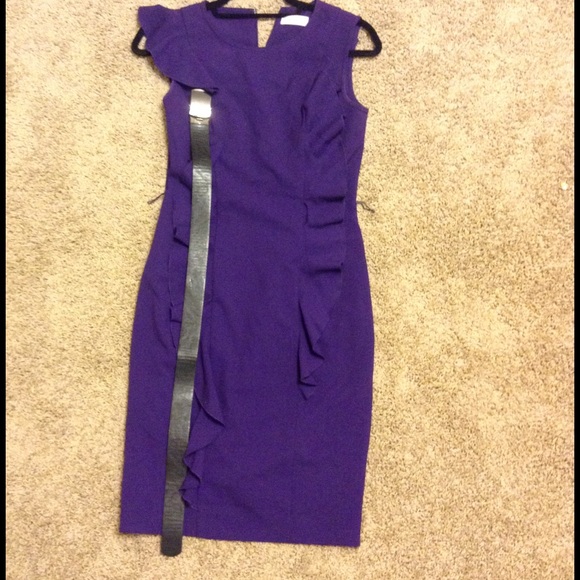 Purple Calvin Klein Dress with Belt Good condition