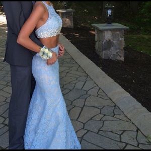 La femme two piece prom dress