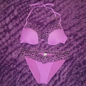 VS Purple laced cheetah bikini