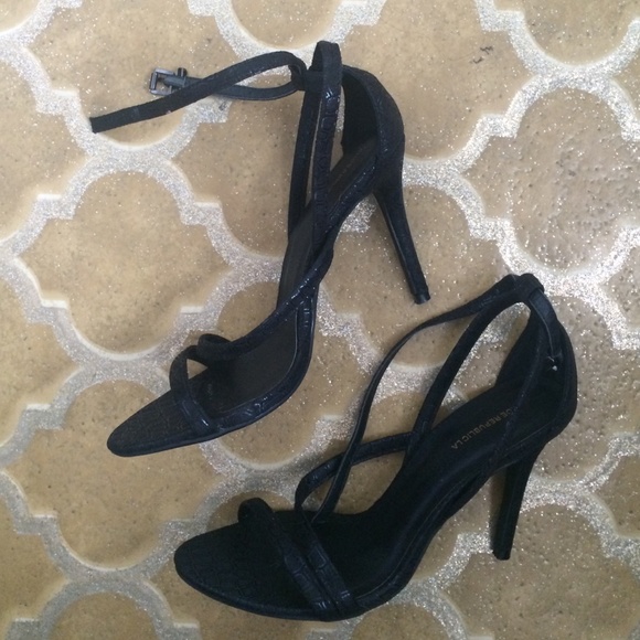 black high heel sandals