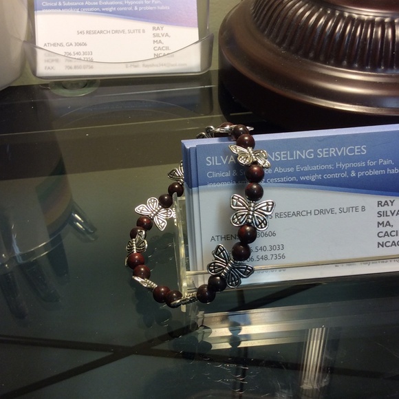 Butterflies and thistles stretch bracelet