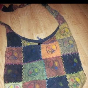 Large boho bag with button closure