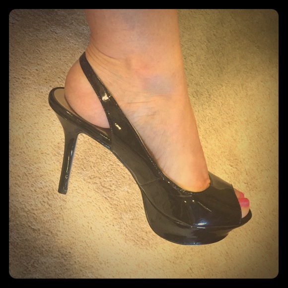 Black Slingbacks with platform