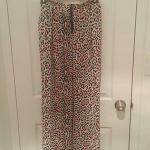 Bcbg animal print wide leg dress pants
