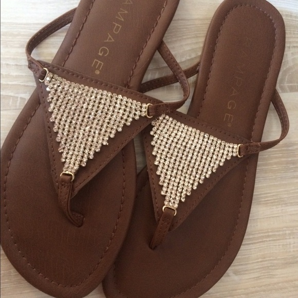 Brown Rampage w stones Sandals size 6 1/2