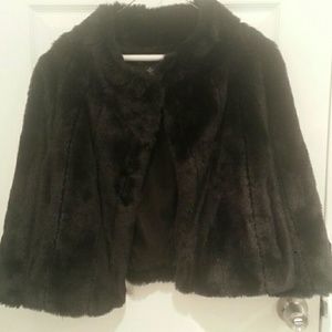 Black faux fur shell