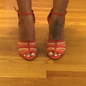 Zara multi colored coral sandals in size 39
