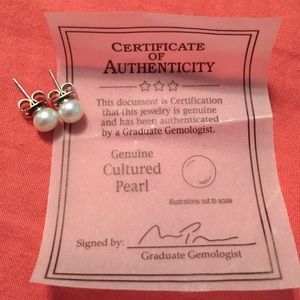 Genuine Pearl Stud Earrings
