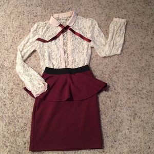 Miss selfridge skirt & shirt