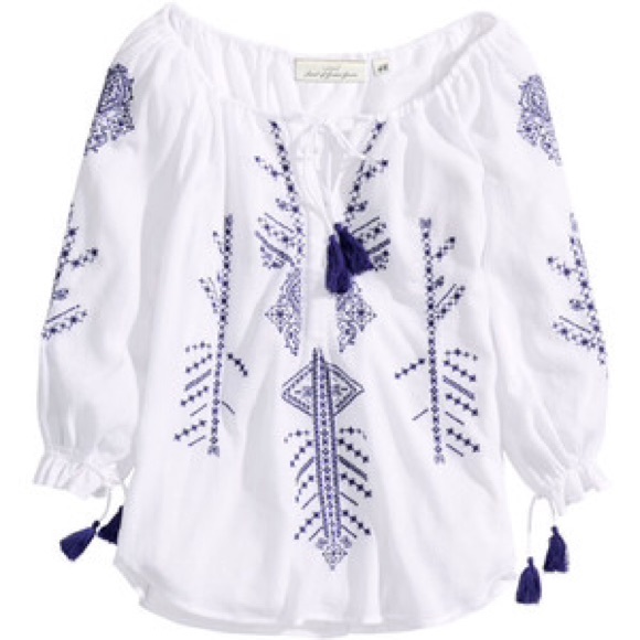 H&M - 100% Cotton Embroidered Tunic