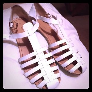 Asos white strappy flats. Fun!