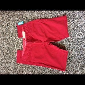 Red skinny jeans