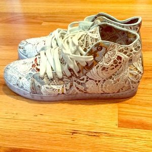 Italian Lace covered shoes