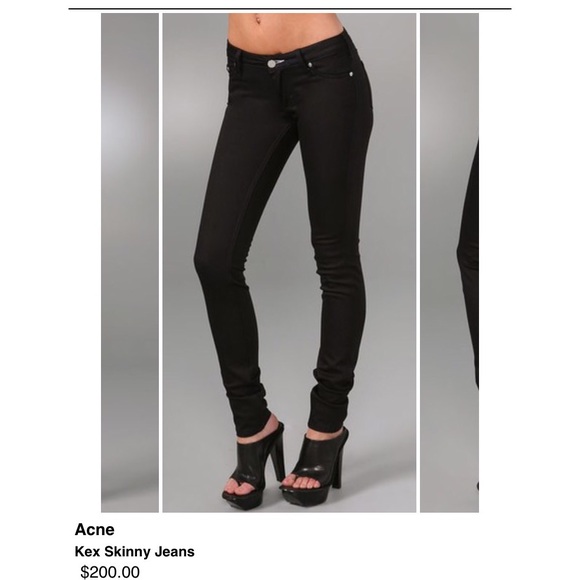 Acne Studios Denim - Acne Kex Wet Black Skinny Jeans