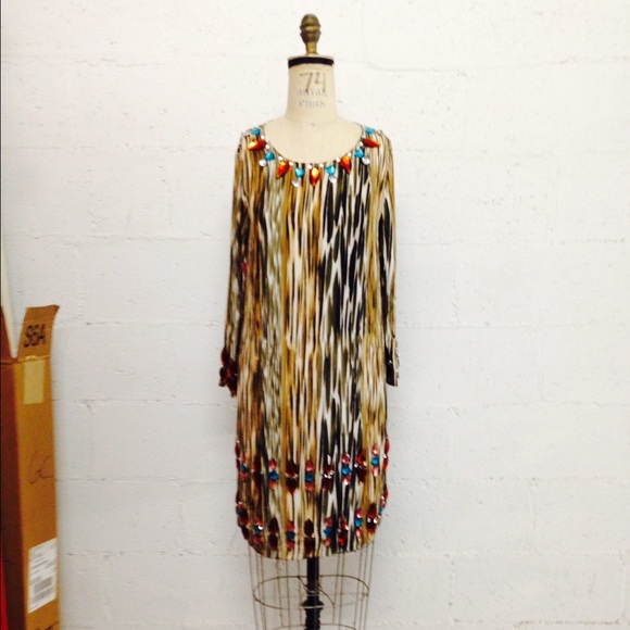 Diane von Furstenberg brindle rhinestone dress