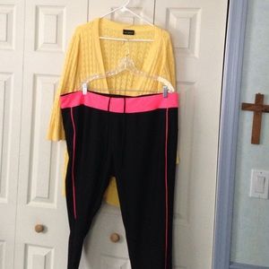 Bundle! Sweater and coral work out pants